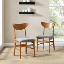 Load image into Gallery viewer, Landon 2Pc Wood Dining Chairs W/Upholstered Seat Acorn - 2 Wood Back Chairs