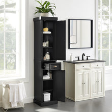 Load image into Gallery viewer, Seaside Tall Linen Cabinet Distressed Black