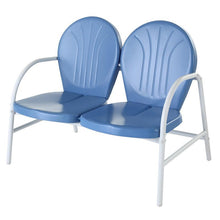 Load image into Gallery viewer, Griffith Outdoor Metal Loveseat Sky Blue Gloss