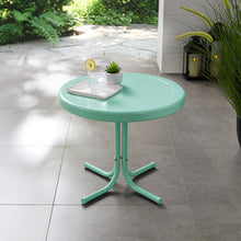 Load image into Gallery viewer, Griffith Outdoor Metal Side Table Aqua Gloss