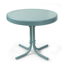 Load image into Gallery viewer, Griffith Outdoor Metal Side Table Pastel Blue Satin