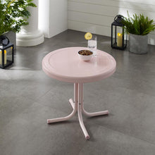 Load image into Gallery viewer, Griffith Outdoor Metal Side Table Pastel Pink Gloss