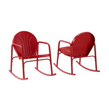 Load image into Gallery viewer, Griffith 2Pc Outdoor Metal Rocking Chair Set Bright Red Gloss - 2 Rocking Chairs
