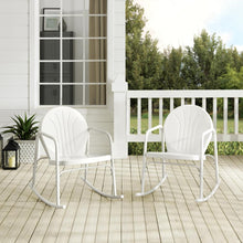 Load image into Gallery viewer, Griffith 2Pc Outdoor Metal Rocking Chair Set White Gloss - 2 Rocking Chairs