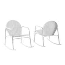 Load image into Gallery viewer, Griffith 2Pc Outdoor Metal Rocking Chair Set White Gloss - 2 Rocking Chairs