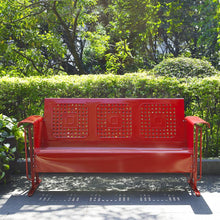 Load image into Gallery viewer, Bates Outdoor Metal Sofa Glider Red