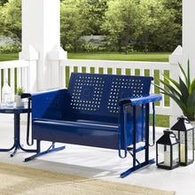 Load image into Gallery viewer, Bates Outdoor Metal Loveseat Glider Navy