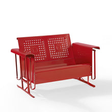 Load image into Gallery viewer, Bates Outdoor Metal Loveseat Glider Red