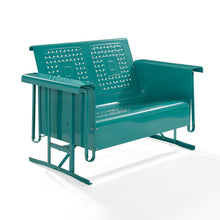 Load image into Gallery viewer, Bates Outdoor Metal Loveseat Glider Turquoise