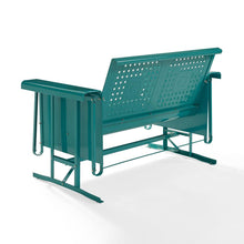 Load image into Gallery viewer, Bates Outdoor Metal Loveseat Glider Turquoise