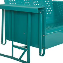 Load image into Gallery viewer, Bates Outdoor Metal Loveseat Glider Turquoise