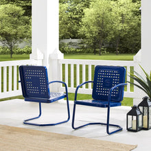 Load image into Gallery viewer, Bates 2Pc Outdoor Metal Armchair Set Navy - 2 Armchairs