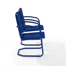 Load image into Gallery viewer, Bates 2Pc Outdoor Metal Armchair Set Navy - 2 Armchairs