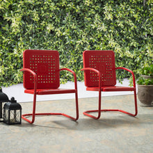 Load image into Gallery viewer, Bates 2Pc Outdoor Metal Armchair Set Red - 2 Armchairs