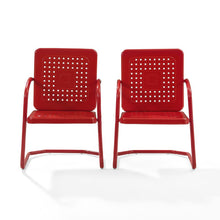 Load image into Gallery viewer, Bates 2Pc Outdoor Metal Armchair Set Red - 2 Armchairs