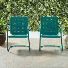 Load image into Gallery viewer, Bates 2Pc Outdoor Metal Armchair Set Turquoise - 2 Armchairs