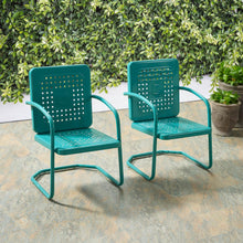 Load image into Gallery viewer, Bates 2Pc Outdoor Metal Armchair Set Turquoise - 2 Armchairs
