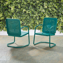 Load image into Gallery viewer, Bates 2Pc Outdoor Metal Armchair Set Turquoise - 2 Armchairs