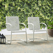 Load image into Gallery viewer, Bates 2Pc Outdoor Metal Armchair Set White - 2 Armchairs