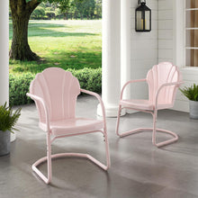 Load image into Gallery viewer, Tulip 2Pc Outdoor Metal Armchair Set Pink - 2 Chairs