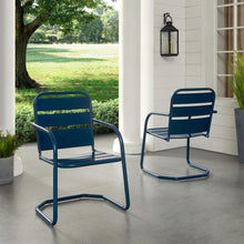 Load image into Gallery viewer, Brighton 2Pc Outdoor Metal Armchair Set Navy - 2 Chairs