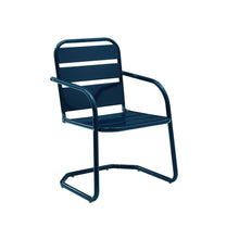 Load image into Gallery viewer, Brighton 2Pc Outdoor Metal Armchair Set Navy - 2 Chairs