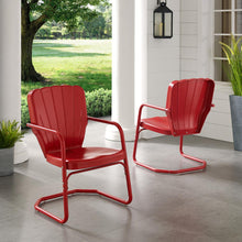 Load image into Gallery viewer, Ridgeland 2Pc Outdoor Metal Armchair Set Red - 2 Chairs