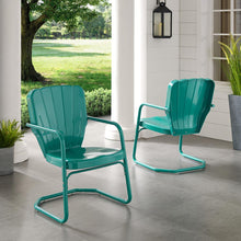 Load image into Gallery viewer, Ridgeland 2Pc Outdoor Metal Armchair Set Turquoise - 2 Chairs