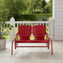 Load image into Gallery viewer, Ridgeland Outdoor Metal Loveseat Glider Bright Red Gloss