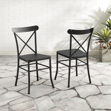 Load image into Gallery viewer, Astrid 2Pc Indoor/Outdoor Metal Dining Chair Set Matte Black - 2 Chairs