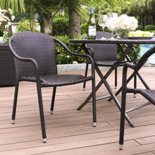 Load image into Gallery viewer, Palm Harbor 4Pc Outdoor Wicker Stackable Chair Set Brown - 4 Stackable Chairs
