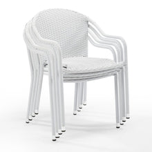 Load image into Gallery viewer, Palm Harbor 4Pc Outdoor Wicker Stackable Chair Set White - 4 Stackable Chairs