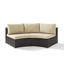 Load image into Gallery viewer, Catalina Outdoor Wicker Round Sectional Sofa Sand/Brown