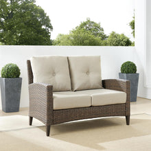 Load image into Gallery viewer, Rockport Outdoor Wicker High Back Loveseat Oatmeal/Light Brown