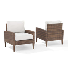 Load image into Gallery viewer, Capella 2Pc Outdoor Wicker Chair Set Creme/Brown - 2 Armchairs