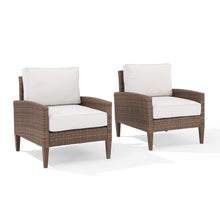 Load image into Gallery viewer, Capella 2Pc Outdoor Wicker Chair Set Creme/Brown - 2 Armchairs