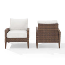 Load image into Gallery viewer, Capella 2Pc Outdoor Wicker Chair Set Creme/Brown - 2 Armchairs