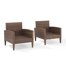 Load image into Gallery viewer, Capella 2Pc Outdoor Wicker Chair Set Creme/Brown - 2 Armchairs