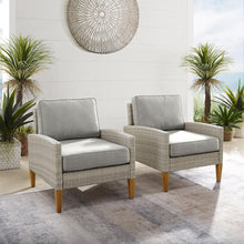 Load image into Gallery viewer, Capella Outdoor Wicker 2Pc Chair Set Gray/Acorn - 2 Armchairs