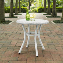 Load image into Gallery viewer, Palm Harbor Outdoor Wicker Round Side Table White