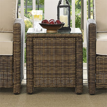 Load image into Gallery viewer, Bradenton Outdoor Wicker Rectangular Side Table Weathered Brown