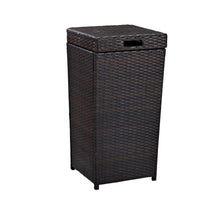 Load image into Gallery viewer, Palm Harbor Outdoor Wicker Trash Bin Brown