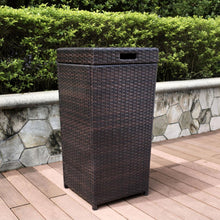 Load image into Gallery viewer, Palm Harbor Outdoor Wicker Trash Bin Brown
