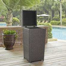 Load image into Gallery viewer, Palm Harbor Outdoor Wicker Trash Bin Weathered Gray