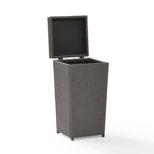 Load image into Gallery viewer, Palm Harbor Outdoor Wicker Trash Bin Weathered Gray