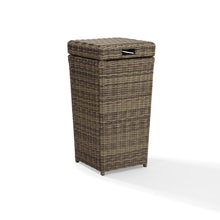 Load image into Gallery viewer, Bradenton Outdoor Wicker Trash Can Weathered Brown