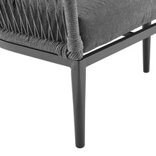 Load image into Gallery viewer, Dover 2Pc Outdoor Rope Conversation Set Charcoal/Matte Black - Loveseat & Coffee Table