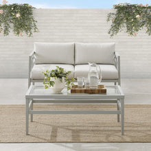 Load image into Gallery viewer, Ashford 2Pc Outdoor Metal Conversation Set Creme/Gray - Loveseat & Coffee Table