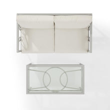 Load image into Gallery viewer, Ashford 2Pc Outdoor Metal Conversation Set Creme/Gray - Loveseat & Coffee Table