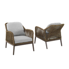 Load image into Gallery viewer, Haven 2Pc Outdoor Wicker Armchair Set Light Gray/Light Brown - 2 Armchairs